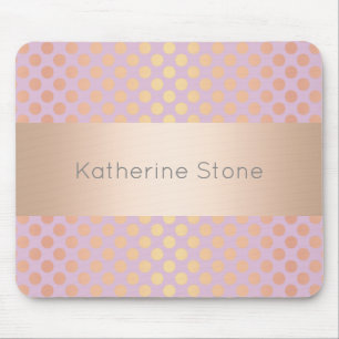 Elegant stijlvol roos gouden polka stippen patroon muismat