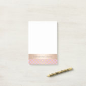 Elegant stijlvol roos gouden polka stippen patroon post-it® notes (Op bureau)