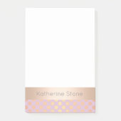 Elegant stijlvol roos gouden polka stippen patroon post-it® notes (Voorkant)