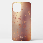 Elegant stijlvol roos gouden stippen monogram Case-Mate iPhone case (Achterkant)
