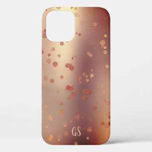 Elegant stijlvol roos gouden stippen monogram Case-Mate iPhone case