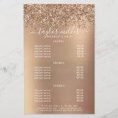 Elegant stijlvol roos goudglitter make-up en haar flyer (Voorkant)
