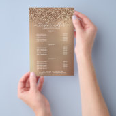 Elegant stijlvol roos goudglitter make-up en haar flyer (Hand)