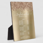 Elegant stijlvol roos goudglitter make-up en haar fotoplaat (Zijkant)