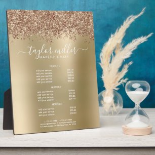 Elegant stijlvol roos goudglitter make-up en haar fotoplaat