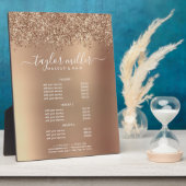 Elegant stijlvol roos goudglitter make-up en haar fotoplaat (Zijkant)