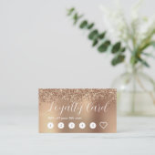 Elegant stijlvol roos goudglitter make-up en haar klantenkaartje (Staand voorkant)