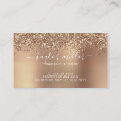 Elegant stijlvol roos goudglitter make-up en haar klantenkaartje (Achterkant)