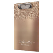 Elegant stijlvol roos goudglitter make-up en haar klembord (Links)