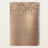 Elegant stijlvol roos goudglitter make-up en haar planner (Achterkant)