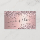 Elegant stijlvol roos goudglitter make-up en haar visitekaartje (Voorkant)