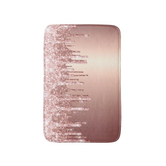 Elegant, stijlvol roos goudglitterdruppels badmat (Voorkant Verticaal)