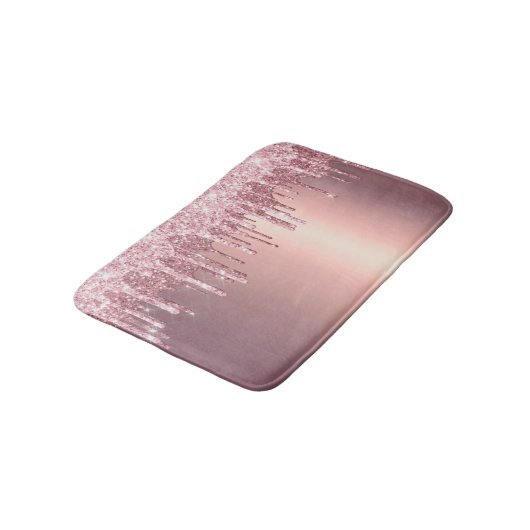 Elegant, stijlvol roos goudglitterdruppels badmat (Gekanteld)