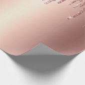 Elegant, stijlvol roos goudglitterdruppels cadeaupapier (Hoek)