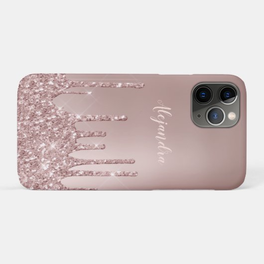 Elegant, stijlvol roos goudglitterdruppels Case-Mate iPhone case (Achterkant (horizontaal))