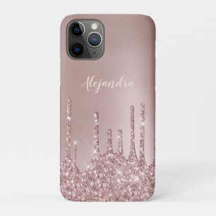 Elegant, stijlvol roos goudglitterdruppels Case-Mate iPhone case
