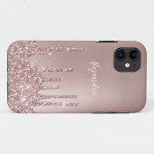Elegant, stijlvol roos goudglitterdruppels Case-Mate iPhone case (Achterkant (horizontaal))
