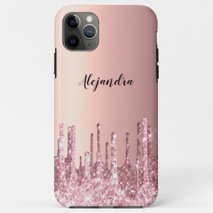 Elegant, stijlvol roos goudglitterdruppels Case-Mate iPhone case