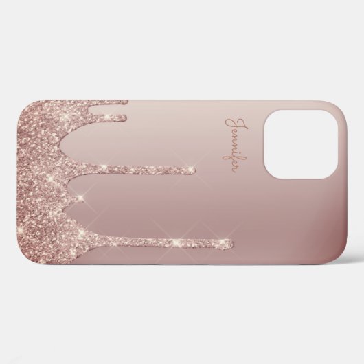 Elegant, stijlvol roos goudglitterdruppels Case-Mate iPhone case (Achterkant (horizontaal))