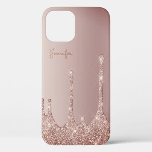 Elegant, stijlvol roos goudglitterdruppels Case-Mate iPhone case