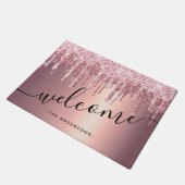 Elegant, stijlvol roos goudglitterdruppels deurmat (Schuin)