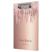 Elegant, stijlvol roos goudglitterdruppels klembord (Links)