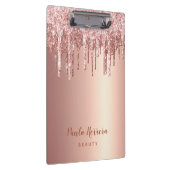 Elegant, stijlvol roos goudglitterdruppels klembord (Rechts)