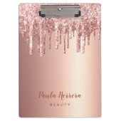 Elegant, stijlvol roos goudglitterdruppels klembord (Voorkant)