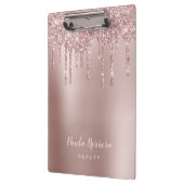 Elegant, stijlvol roos goudglitterdruppels klembord (Links)