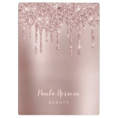 Elegant, stijlvol roos goudglitterdruppels klembord (Achterkant)