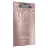 Elegant, stijlvol roos goudglitterdruppels klembord (Rechts)