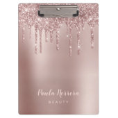 Elegant, stijlvol roos goudglitterdruppels klembord (Voorkant)