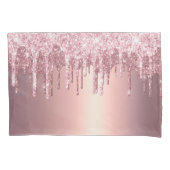 Elegant, stijlvol roos goudglitterdruppels kussensloop (Voorkant)