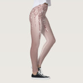 Elegant, stijlvol roos goudglitterdruppels leggings (Rechts)