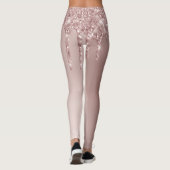 Elegant, stijlvol roos goudglitterdruppels leggings (Achterkant)