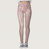 Elegant, stijlvol roos goudglitterdruppels leggings