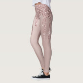 Elegant, stijlvol roos goudglitterdruppels leggings (Links)