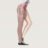 Elegant, stijlvol roos goudglitterdruppels leggings (Rechts)