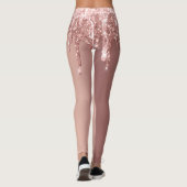 Elegant, stijlvol roos goudglitterdruppels leggings (Achterkant)
