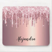 Elegant, stijlvol roos goudglitterdruppels muismat (Voorkant)