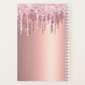 Elegant, stijlvol roos goudglitterdruppels planner (Achterkant)