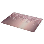 Elegant, stijlvol roos goudglitterdruppels snijplank (Hoek)