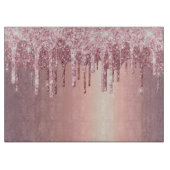 Elegant, stijlvol roos goudglitterdruppels snijplank (Voorkant)