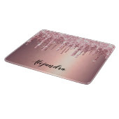 Elegant, stijlvol roos goudglitterdruppels snijplank (Hoek)