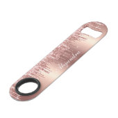 Elegant, stijlvol roos goudglitterdruppels speed flessenopener (Voorkant Gekanteld)