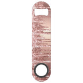 Elegant, stijlvol roos goudglitterdruppels speed flessenopener (Achterkant)