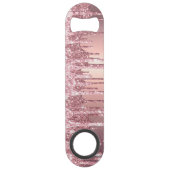 Elegant, stijlvol roos goudglitterdruppels speed flessenopener (Achterkant)