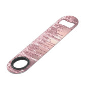 Elegant, stijlvol roos goudglitterdruppels speed flessenopener (Achterkant Gekanteld)