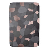 Elegant stijlvol roos goudgrijs en zwart mozaïek badmat (Voorkant Verticaal)