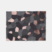 Elegant stijlvol roos goudgrijs en zwart mozaïek fleece deken (Voorkant (Horizontaal))